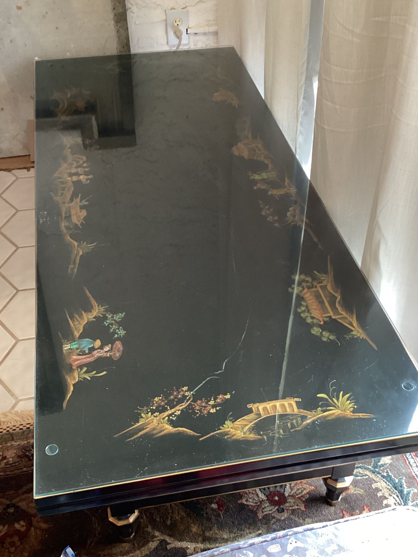 Coffee Table/ w Glass Protective Cover/ vintage/ owner motivated