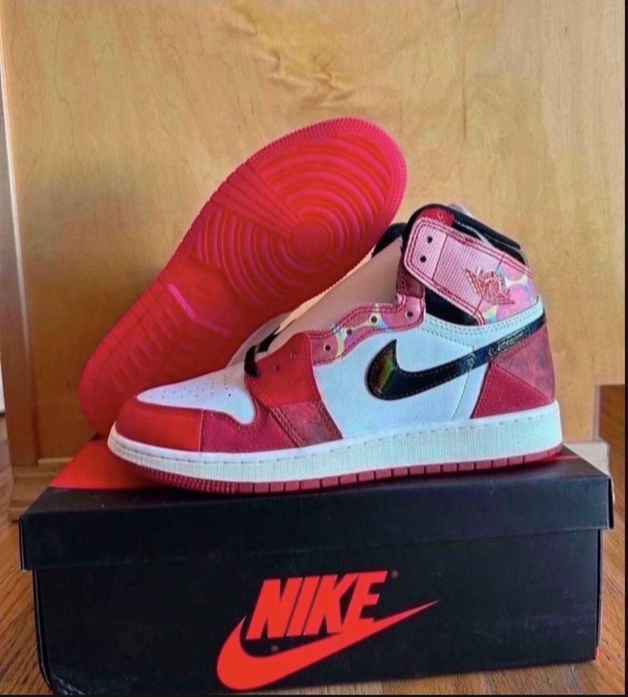 Nike Jordan 1 High OG Spider-Man Spider-Verse Next Chapter GS Size 7Y/8.5 Womens Brand New
