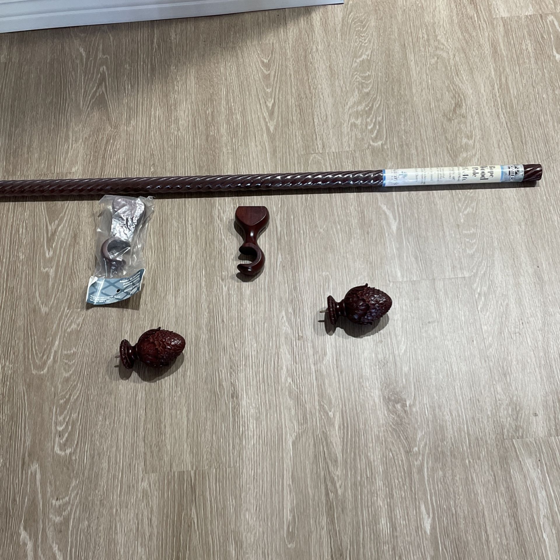 Curtain Wood Rod Rope