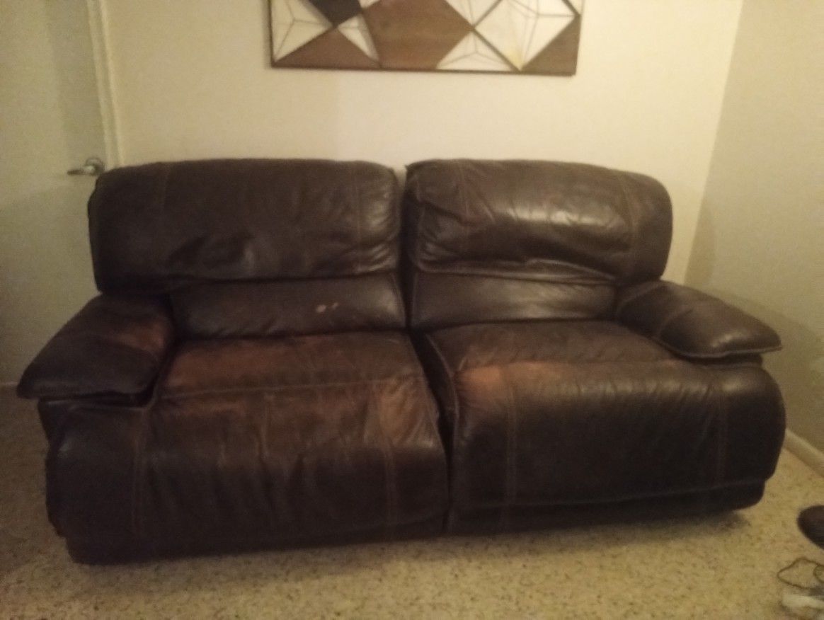 Leather Electric Recliner Couch