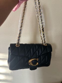 COACH TABBY 26 BLACK QUILTED SHOULDER BAG