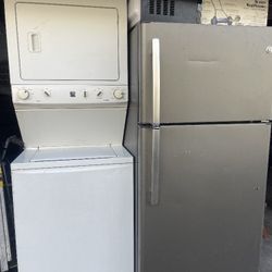 Washer And Gas Dryer Stackable Good Condition 3 Months Warranty Delivery Aviable 
