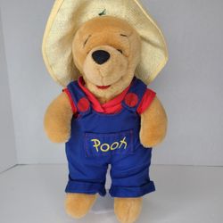 Disney Winnie The Pooh 13" Farmer Fall Stuffed Animal Plush Toy Home Decor