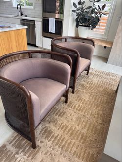 Leanne Ford X Crate & Barrel Caned lounge chairs