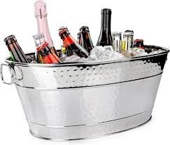 Laurie Gates 14.5-quart Oval Hammered Aluminum Beverage Tub