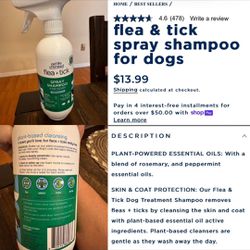 Flea And Tick Shampoo Spray For Dogs