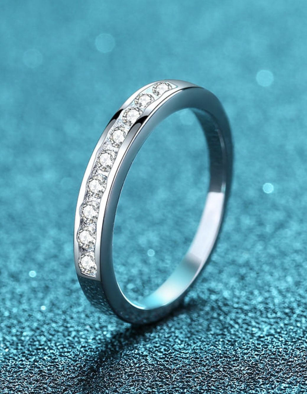 925 Sterling Silver Moissanite Band Ring Size 8.5 & 7.5 #wedding