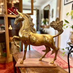Large Brass Unicorn