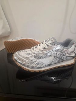 Bottega Veneta Silver Orbit Sneakers.