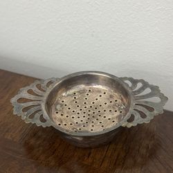 Vintage English EPNS Tea Strainer with Pierced Ends 2-piece made in England  In good condition  Marked