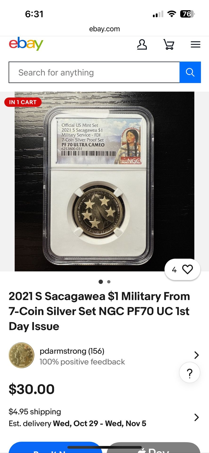 The 2021-S Proof Sacagawea Golden Dollar is a one-dollar coin produced by the U.S. Mint in San Francisco ("S" mint mark) for collectors.