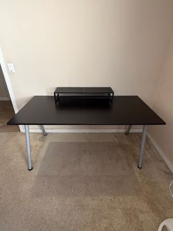 Black Home/Office Desk with Silver Legs