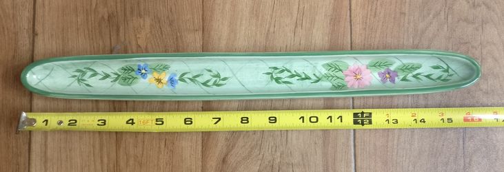 Olive Boat/Green Floral, Ceramic.