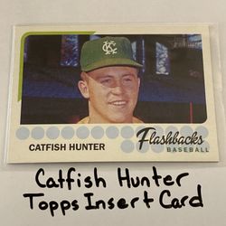 Jim ‘Catfish’ Hunter Kansas City/Oakland A’s Hall of Fame Pitcher Topps Short Print Insert Card. 