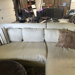 Restoration Hardware Belgian Linen - Down Blend Cushions- Leftarm Love Seat