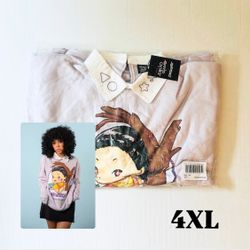 Cakeworthy Squid Games Young-Hee Chibi Collared Crewneck Sweater Unisex Size 4XL