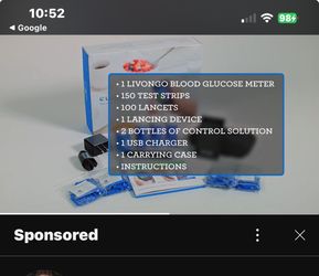 LIVINGO BLOOD SUGAR TEST KIT BRAND NEW IN BOX EVERYTHING INCLUDED