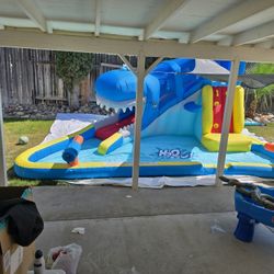 H20 go whale water slide also with a 20x30 white tarp read DESCRIPTION