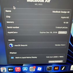 MacBook Air M2 -16gb 512ssd