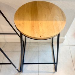 Set of 4 wood and metal Bar Stool