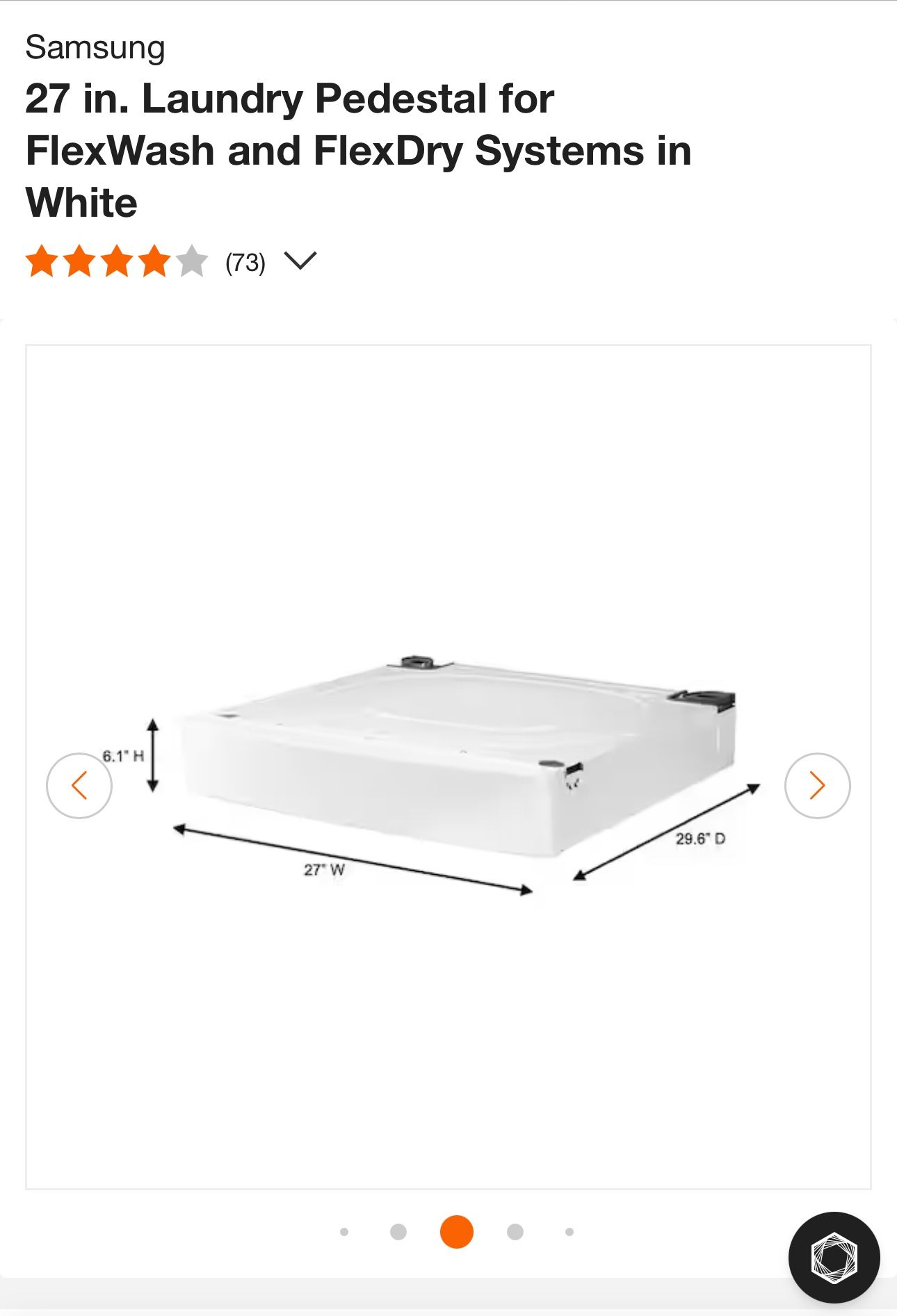 Samsung 27 in. Laundry Pedestal for FlexWash and FlexDry Systems in White