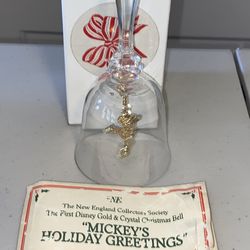 The First Disney Gold & Crystal Christmas Bell Mickey's