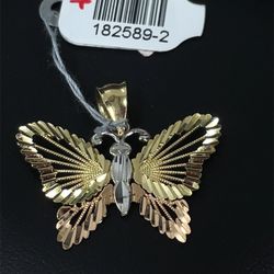 14KT Two Tone Butterfly Pendant 2.50g 182589/2