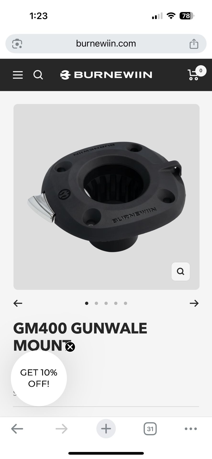 New Burnewiin GM400 Gunwale Mount