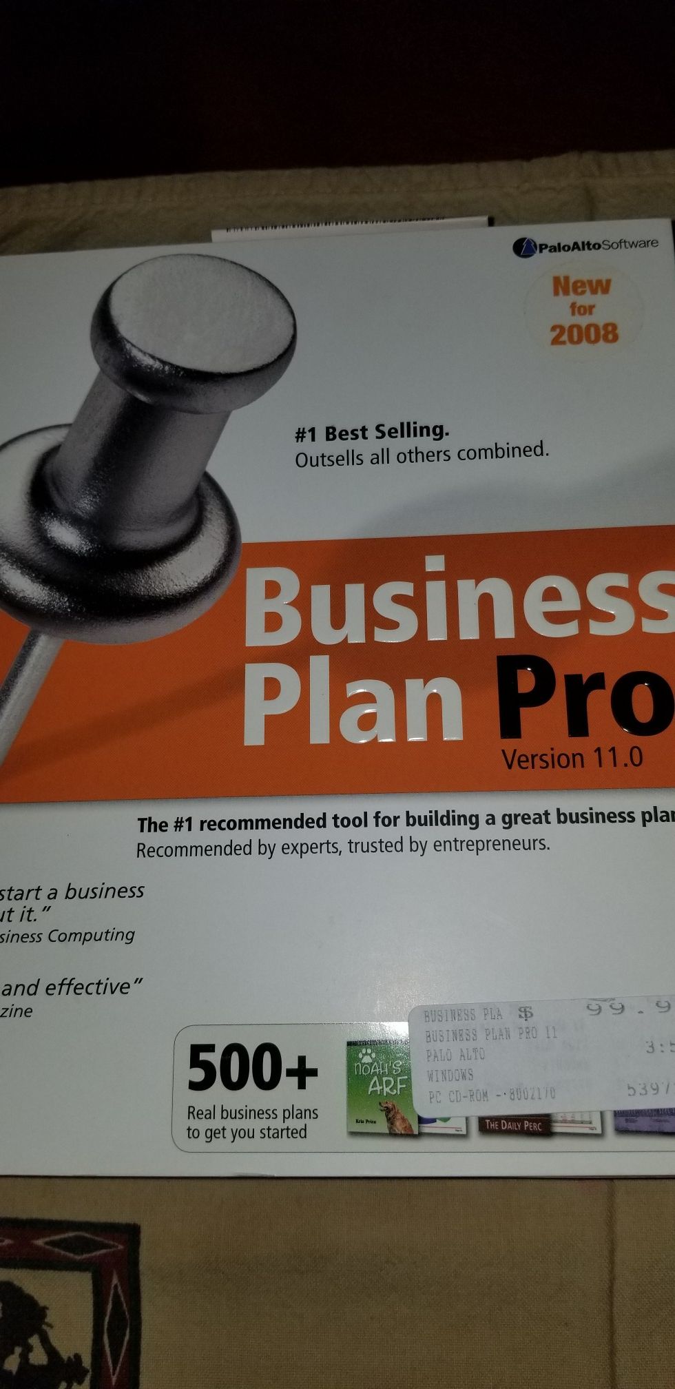 Available Now Business Plan Pro New Never Opened Software (Receipt of Purchase Shown)(Don't Waste Time Asking If its Available It is)