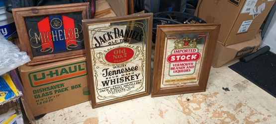 3 Brandy & Liquor plaques and signs