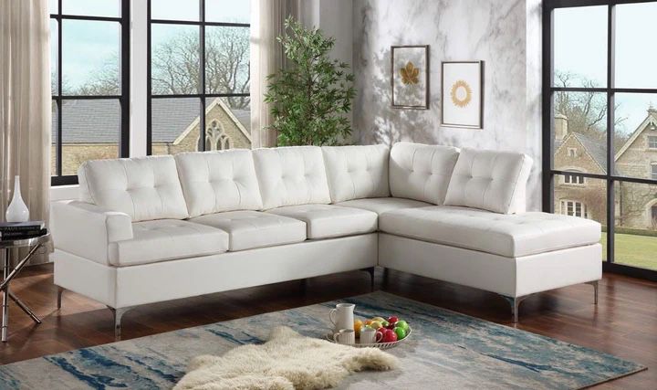 Vintage White Sectional (Couch Sofa Loveseat Options 