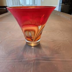 Waterford Evolution10"  Red Amber bowl  