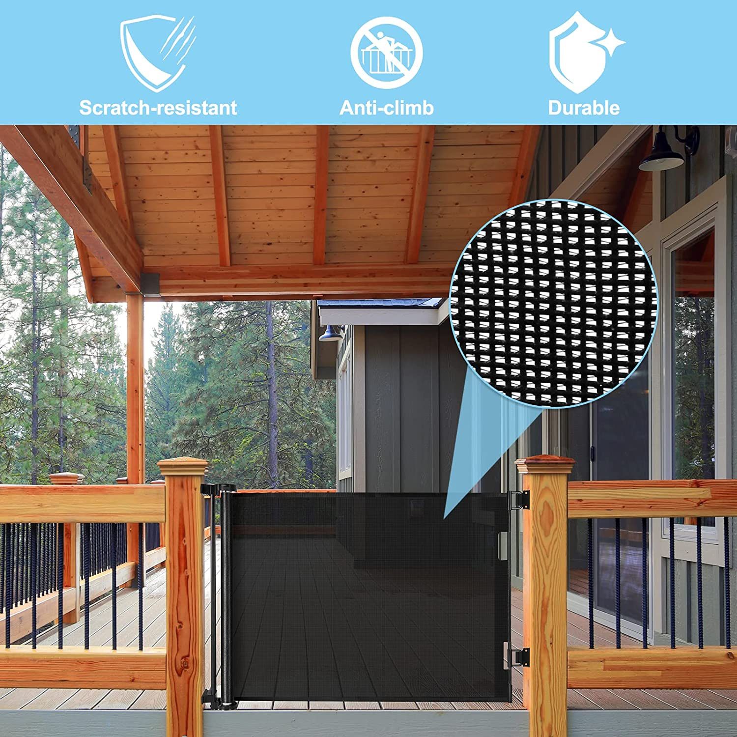 120 Inch Extra Wide Baby Gate for Large Opening Retractable Baby