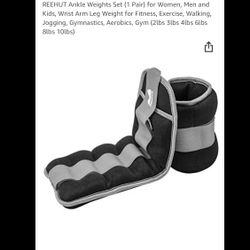 Ankle Weights Set (1 Pair) for Women/Men & Kids, Wrist Arm Leg Weight for Fitness/Exercise/Walking/Jogging/Gymnastics/Aerobics/Gym (5lbs, 10lbs Pair)