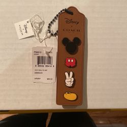Disney Mickey Mouse Coach Pin Set/ Leather Bookmark