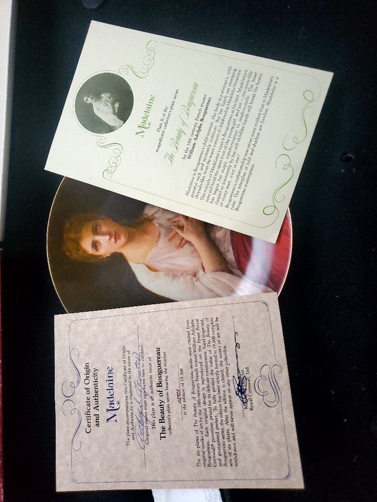 Ended
Colette Plate V The Beauty of Bouguereau wCOA Collection Series Number VintageColette Plate V The Beauty of Bouguereau wCOA Collection Series Nu