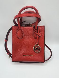 **Michael Kors Red Leather Crossbody Satchel Purse – Excellent Condition - Never Used**