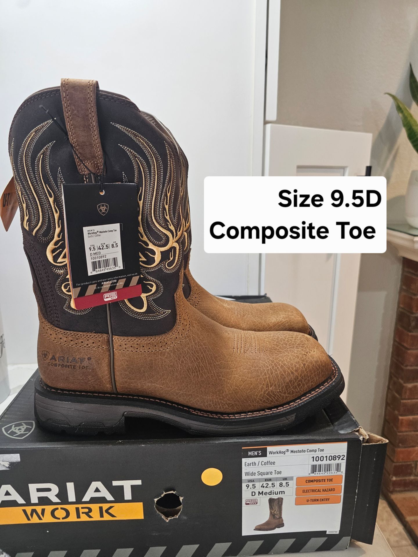 Ariat Composite Toe Work Boots Size 9.5 D