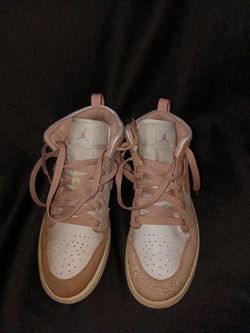 Air Jordan 1 Mid Pink Suede Sneakers
