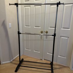 Rolling Clothes Rack (Adjustable Height)