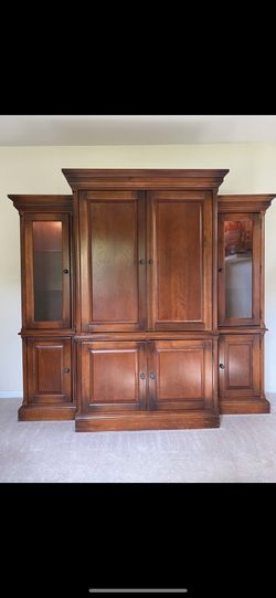 TV Entertainment Center Real Wood Distress Style 