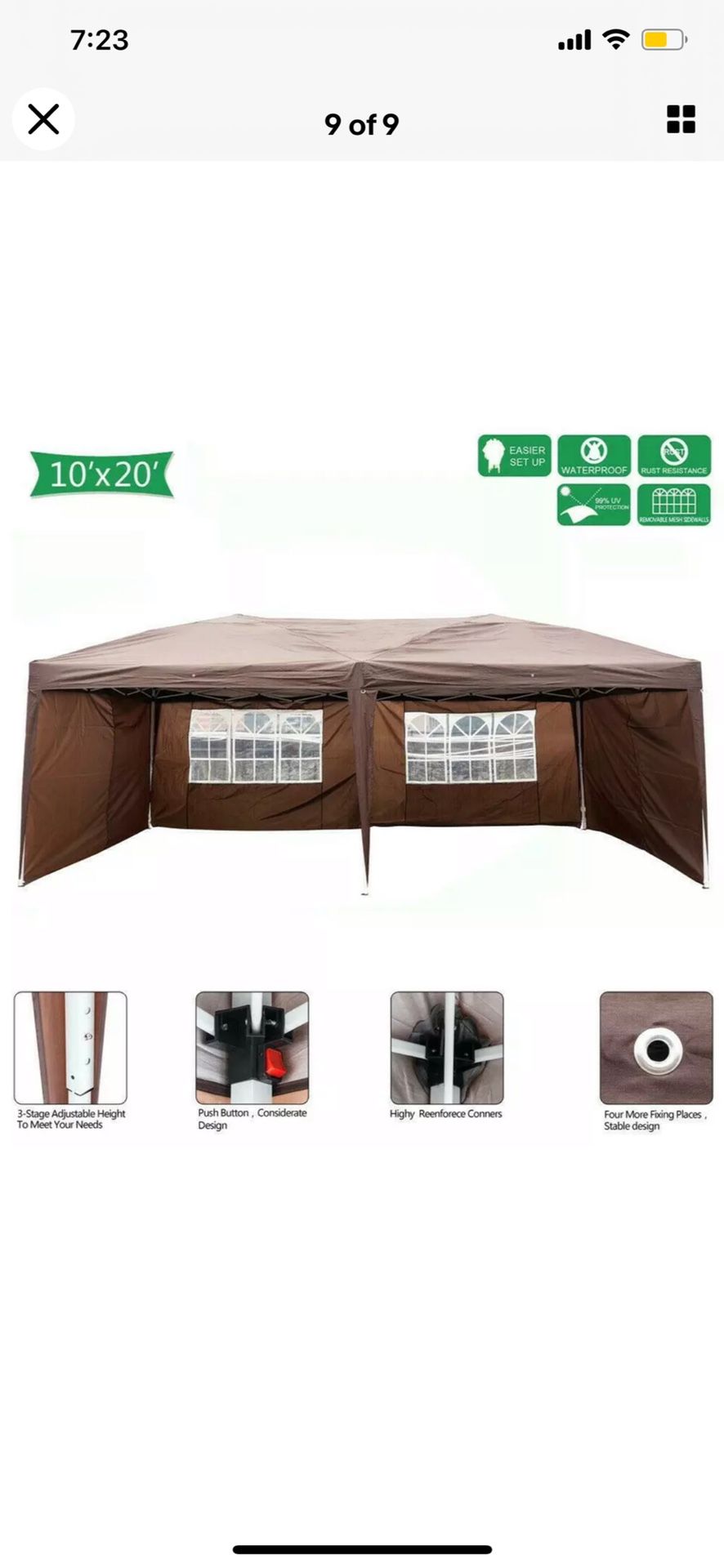 NEW EZ POP UP Party Tent 10'X20' Gazebo Canopy W/bag (2 Available)