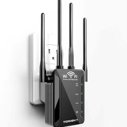 BRAND NEW IN BOX WiFi Extender Range Extenders Signal Booster Repeater w/Ethernet Port, Covers Up to 9988 Sq.ft Black 