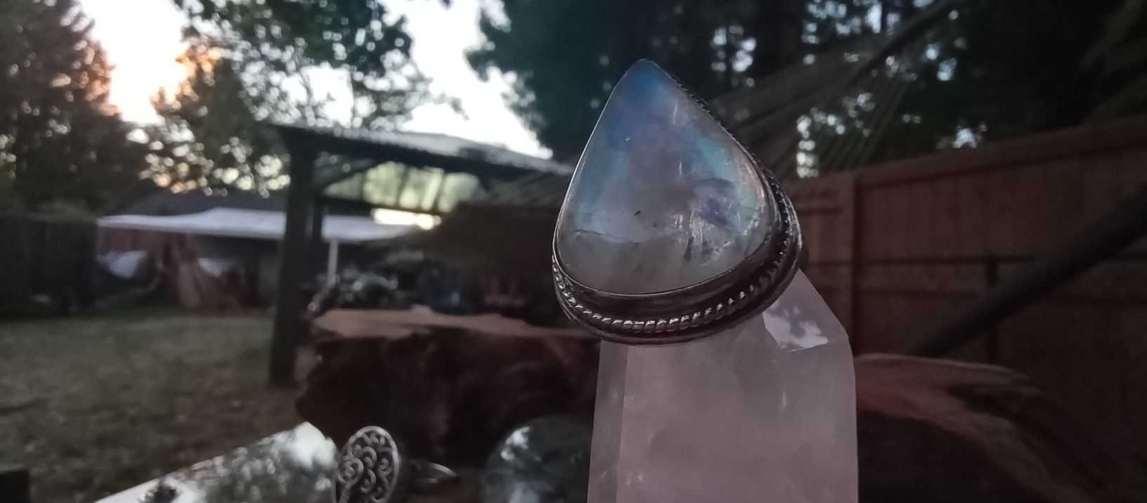 Sterling Silver Rainbow 🌈 Moonstone Ring