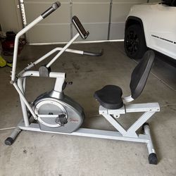 Sunny Health Recumbent/Semi-Recumbent Exercise Bike with Arm Exercisers