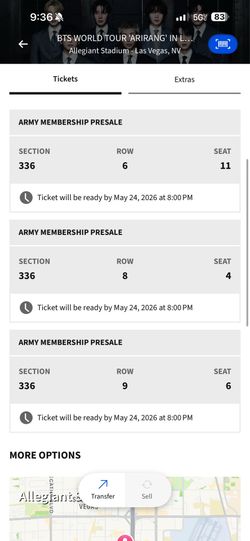 BTS tickets May 24 LV