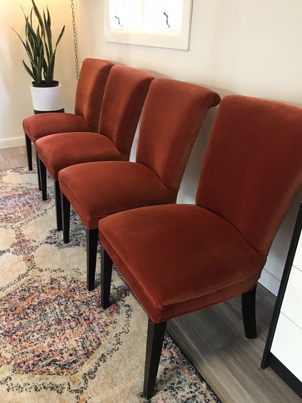 Crate & Barrel velvet dining chairs set of 4 for Sale in Silverdale, WA