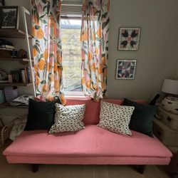  Cute Pink MCM Couch - Folds Down Into Bed