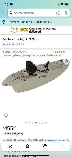 Lifetime hydro angler kayak — Pick Up Only