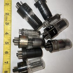 Set Of Nine (9) Vintage Radio Amp Tubes Multiple Sizes Untested